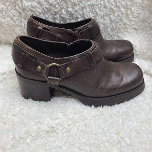MIA Vintage Chunky Y2K Leather‎ Harness Ankle Booties sz 8.5